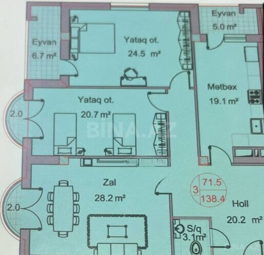 Satılır 3 otaqlı yeni tikili 138 m², Gənclik m., photo 5 from 6