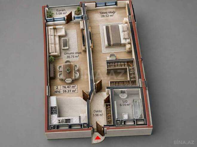Продаётся 2-комн. новостройка 76 м², пос. Ени Ясамал, photo 3 from 12
