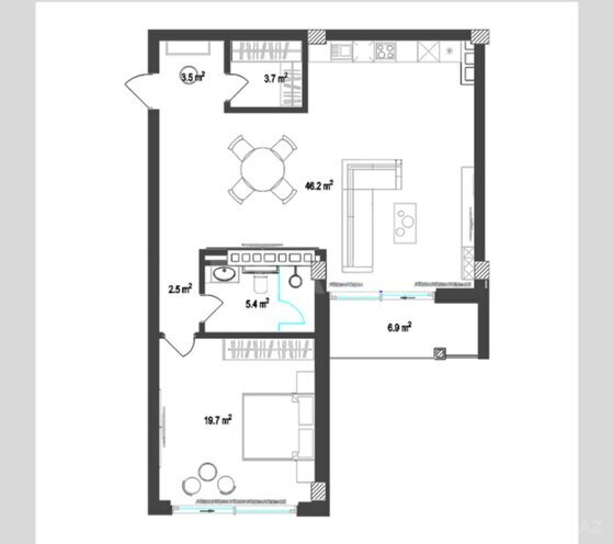 Satılır 2 otaqlı yeni tikili 101.8 m², Sea Breeze q., photo 12 from 13
