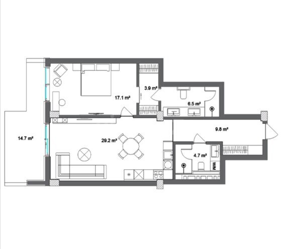 Satılır 2 otaqlı yeni tikili 98.2 m², Sea Breeze q., photo 12 from 13