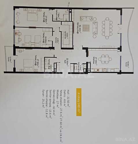 Продаётся 4-комн. новостройка 248 м², Насиминский  р., photo 14 from 15