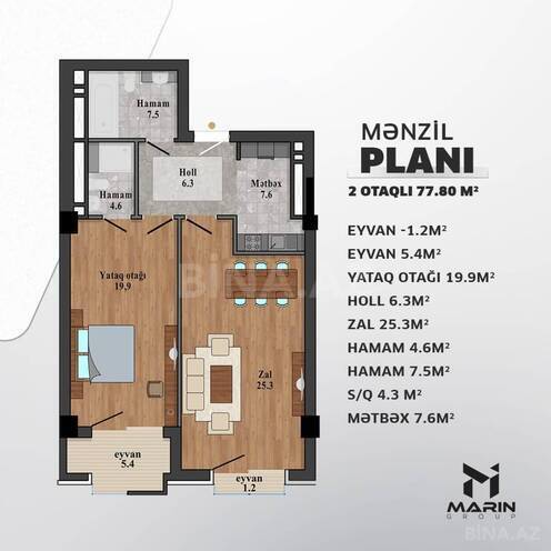 Продаётся 2-комн. новостройка 78 м², Насиминский  р., photo 6 from 15