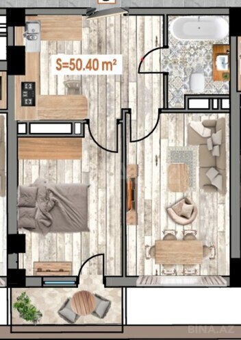 Satılır 2 otaqlı yeni tikili 50.4 m², Bakıxanov q., photo 5 from 6