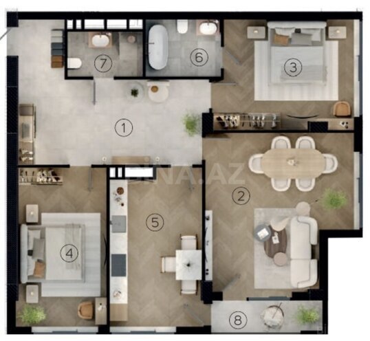Satılır 3 otaqlı yeni tikili 125 m², Şah İsmayıl Xətai m., photo 3 from 15