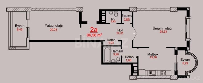 Продаётся 3-комн. новостройка 107 м², м. Элмляр Академиясы, photo 4 from 6