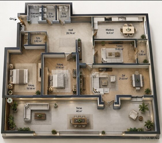 Satılır 4 otaqlı yeni tikili 131.4 m², Böyükşor q., photo 3 from 32