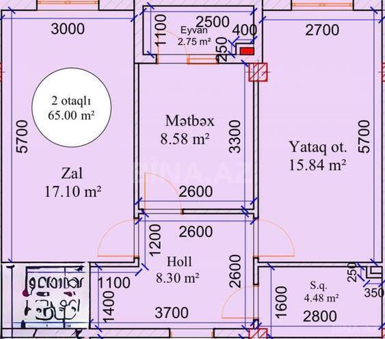 Satılır 2 otaqlı yeni tikili 65 m², Həzi Aslanov m., photo 5 from 9