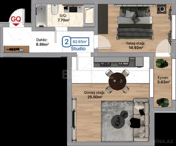 Продаётся 2-комн. новостройка 62.6 м², photo 5 from 9