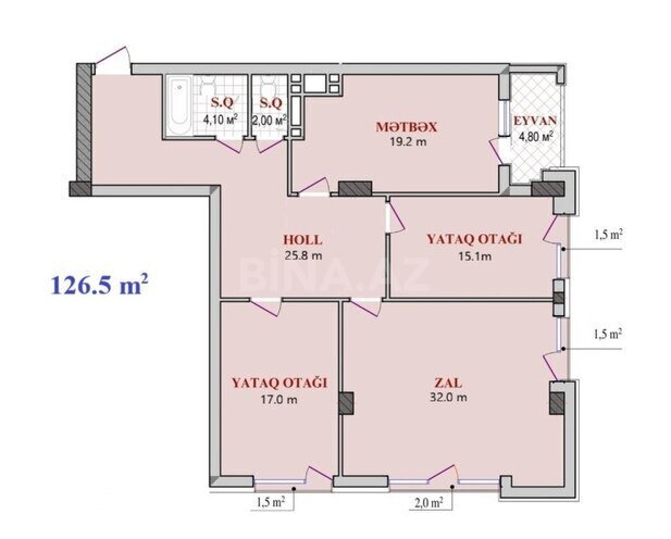 Продаётся 3-комн. новостройка 128 м², Насиминский  р., photo 3 from 7