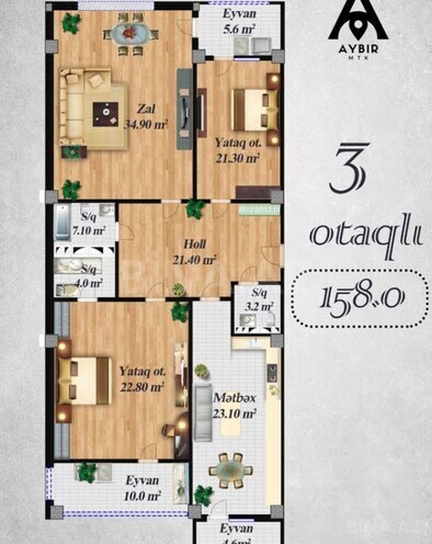 Satılır 3 otaqlı yeni tikili 158 m², Nərimanov r., photo 3 from 7