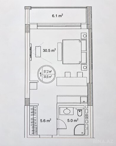 Satılır 1 otaqlı yeni tikili 57.2 m², Sea Breeze q., photo 3 from 6