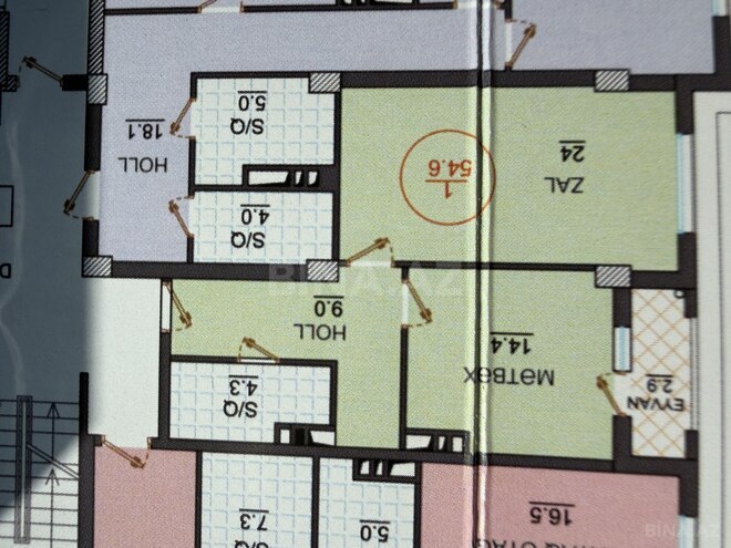 Satılır 1 otaqlı yeni tikili 54.5 m², Qaraçuxur q., photo 16 from 17