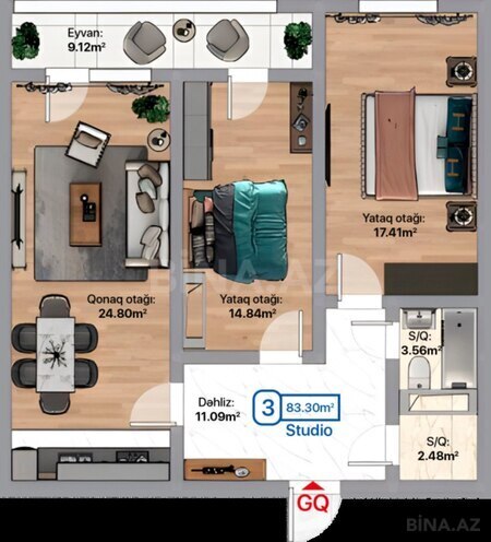 Продается 3-комн. новостройка 83.3 м², photo 7 from 12