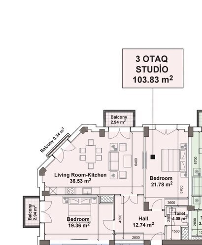 Продаётся 3-комн. новостройка 100 м², пос. Аг шехер, photo 4 from 11