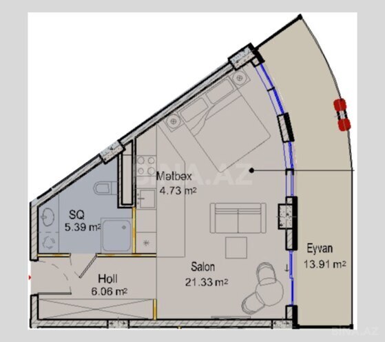 Satılır 1 otaqlı yeni tikili 57.6 m², Nardaran q., photo 9 from 10