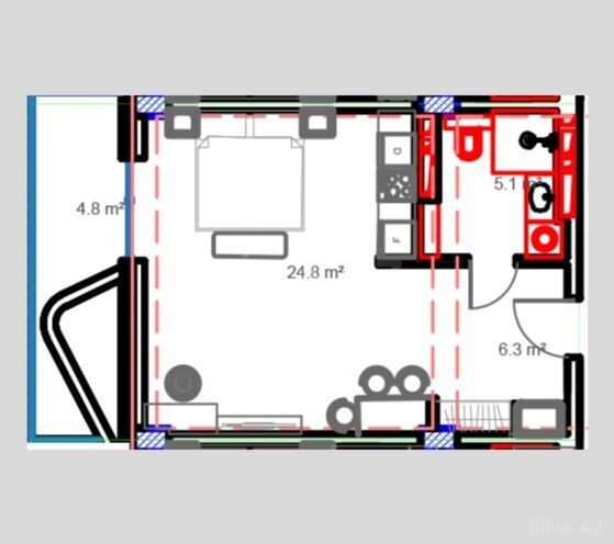 Satılır 1 otaqlı yeni tikili 47.7 m², Nardaran q., photo 9 from 10