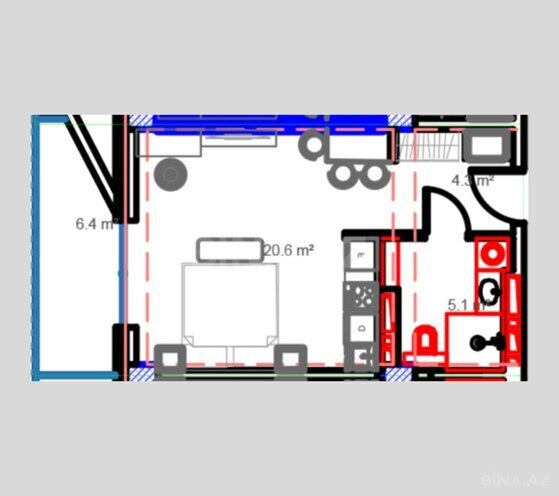 Продается 1-комн. новостройка 42.9 м², пос. Нардаран, photo 9 from 10