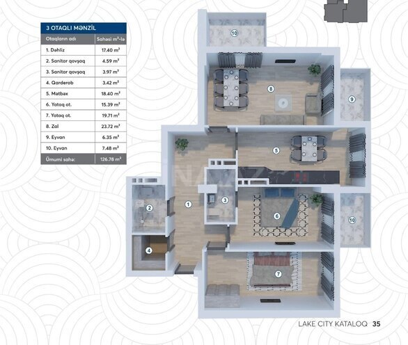Satılır 3 otaqlı yeni tikili 127 m², Koroğlu m., photo 7 from 8