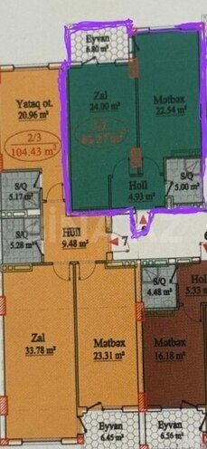Satılır 2 otaqlı yeni tikili 63.2 m², Koroğlu m., photo 14 from 15