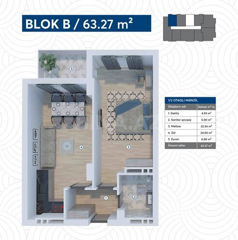 Satılır 2 otaqlı yeni tikili 63.2 m², Koroğlu m., photo 12 from 15