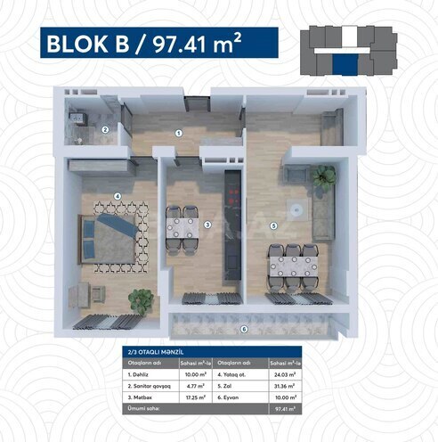 Satılır 3 otaqlı yeni tikili 97.4 m², Koroğlu m., photo 13 from 17