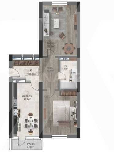 Продаётся 2-комн. новостройка 101 м², м. Шах Исмаил Хатаи, photo 3 from 7