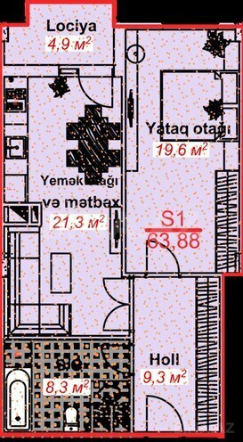 Продается 1-комн. новостройка 63.8 м², photo 10 from 11