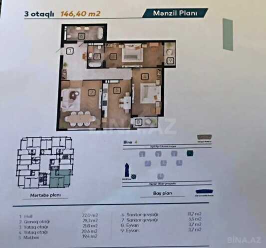 Satılır 3 otaqlı yeni tikili 146.4 m², Koroğlu m., photo 4 from 9