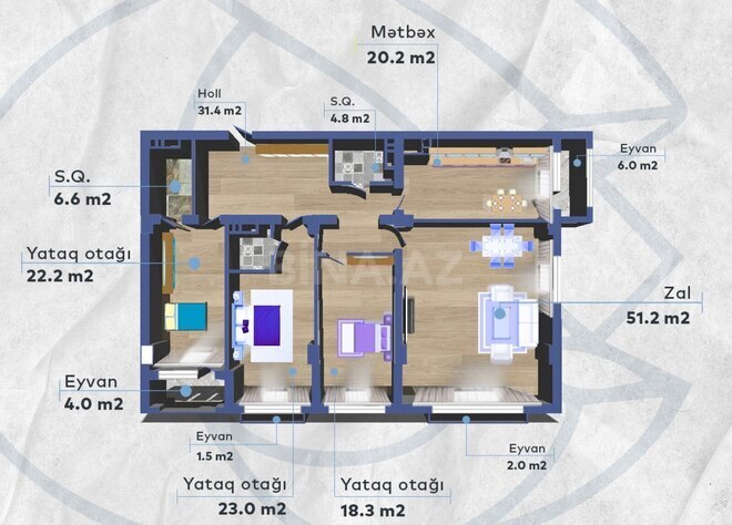 Satılır 4 otaqlı yeni tikili 195 m², 28 May m., photo 4 from 20
