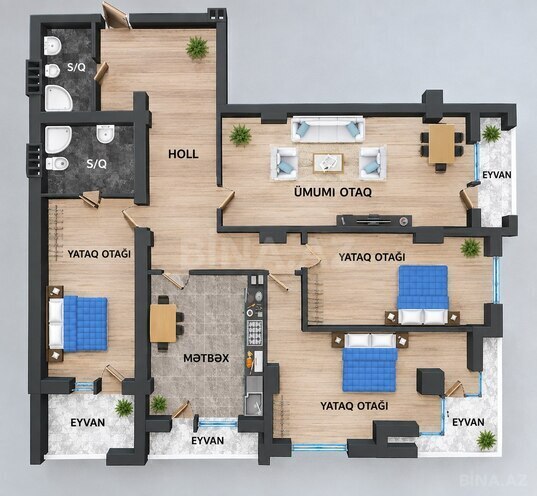 Продается 4-комн. новостройка 182 м², м. Нариман Нариманов, photo 23 from 24