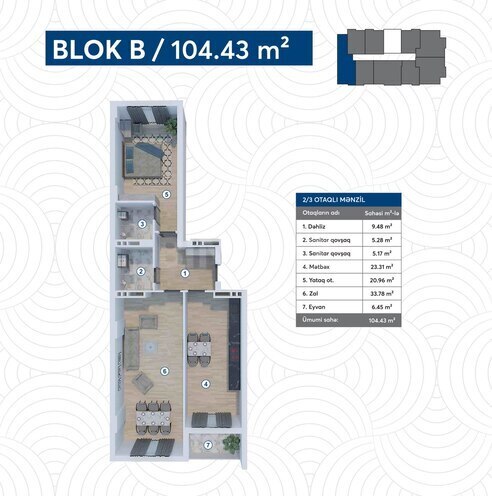 Satılır 3 otaqlı yeni tikili 104.4 m², Koroğlu m., photo 3 from 13