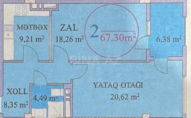 Продается 2-комн. новостройка 67.3 м², м. Нариман Нариманов, photo 4 from 8