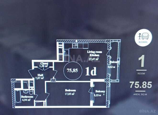 Satılır 2 otaqlı yeni tikili 76.8 m², İnşaatçılar m., photo 7 from 9