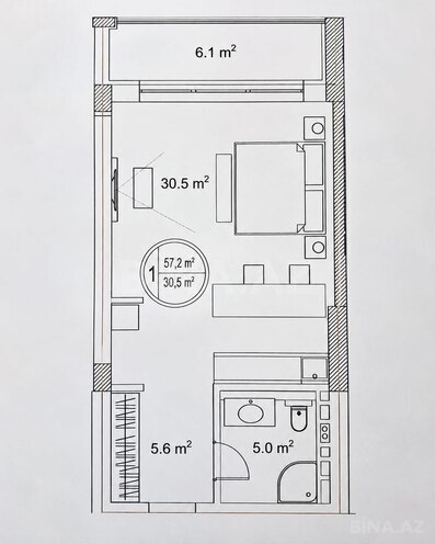 Satılır 1 otaqlı yeni tikili 57 m², Sea Breeze q., photo 6 from 7