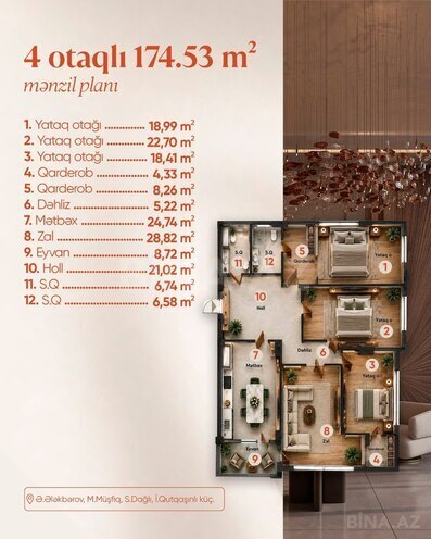 Satılır 4 otaqlı yeni tikili 174.5 m², Elmlər Akademiyası m., photo 6 from 9