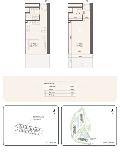 Satılır 1 otaqlı yeni tikili 36.7 m², Sea Breeze q., photo 3 from 11