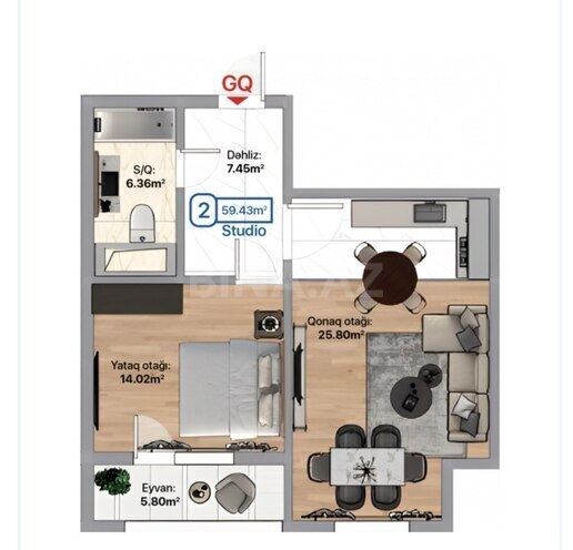Продается 2-комн. новостройка 60 м², photo 4 from 10