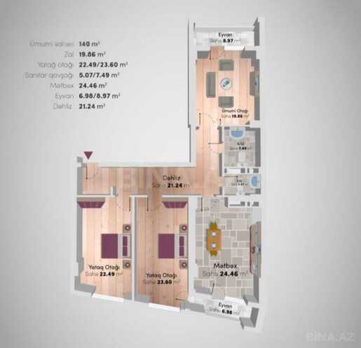 Satılır 3 otaqlı yeni tikili 140 m², Xətai r., photo 4 from 7