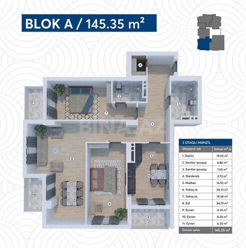 Satılır 3 otaqlı yeni tikili 145.4 m², Koroğlu m., photo 3 from 13