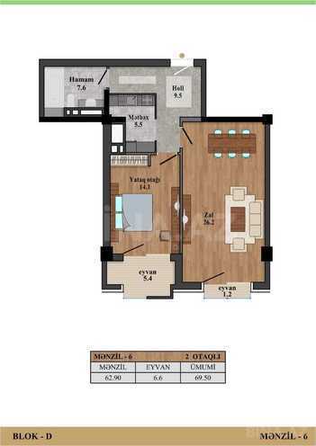 Продаётся 2-комн. новостройка 70 м², Насиминский  р., photo 12 from 13
