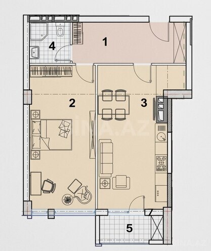 Satılır 1 otaqlı yeni tikili 76.2 m², photo 3 from 8