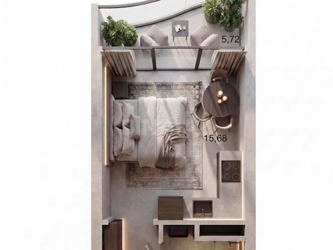 Satılır 1 otaqlı yeni tikili 32 m², Nardaran q., photo 6 from 8