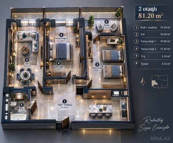 Продается 3-комн. новостройка 81.2 м², м. Нефтчиляр, photo 7 from 8