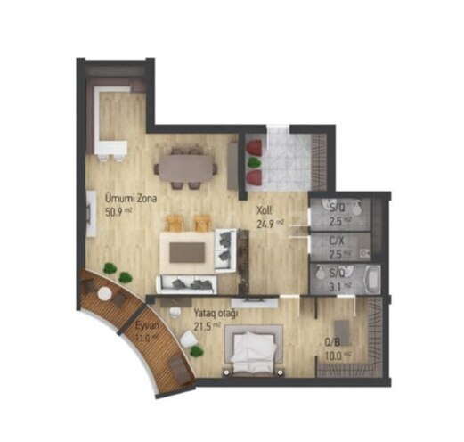 Satılır 2 otaqlı yeni tikili 130 m², Nizami m., photo 7 from 8