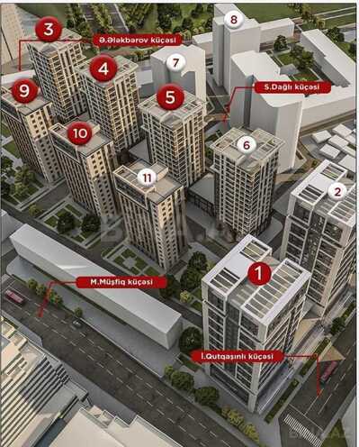 Продаётся 3-комн. новостройка 138 м², м. Элмляр Академиясы, photo 8 from 11