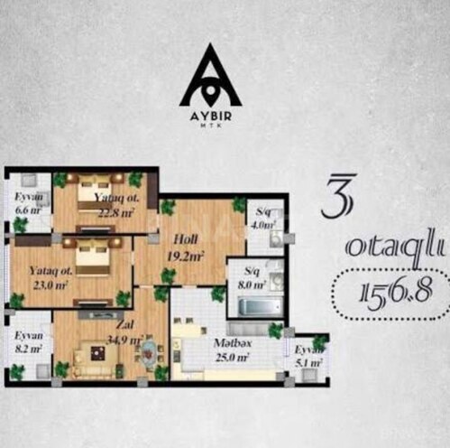 Satılır 3 otaqlı yeni tikili 156.8 m², Gənclik m., photo 3 from 13