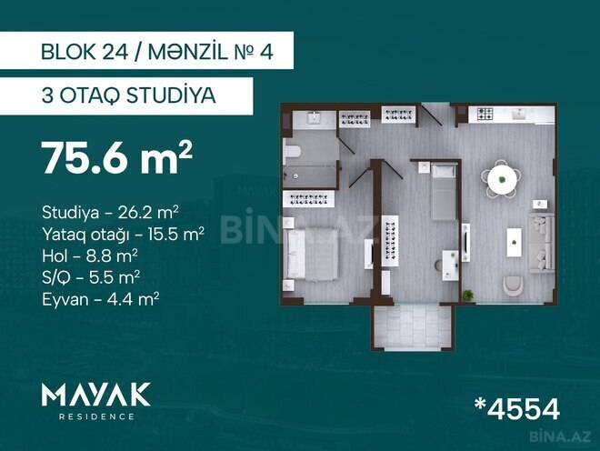 Продаётся 3-комн. новостройка 75.6 м², пос. Зых, photo 3 from 16