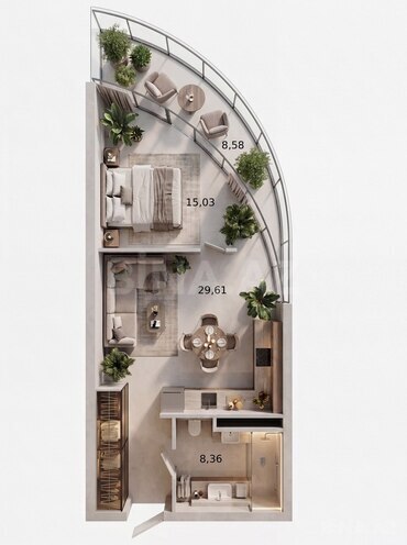 Satılır 2 otaqlı yeni tikili 61.6 m², Nardaran q., photo 3 from 29