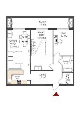 Продается 3-комн. новостройка 95 м², м. Мемар Аджеми, photo 16 from 17