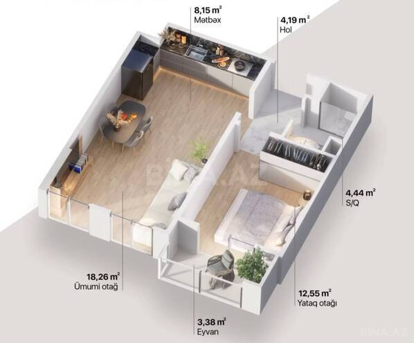 Satılır 2 otaqlı yeni tikili 48 m², Yasamal r., photo 8 from 10